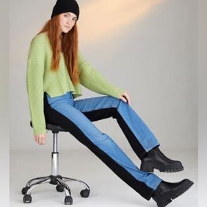 PacSun Eco Blue & Black Paneled Boyfriend Jeans